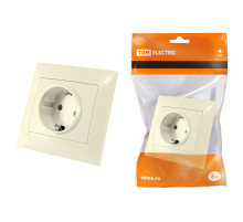 TDM Розетка 2П+З 16А 250В с защ. шт. сл. кость 