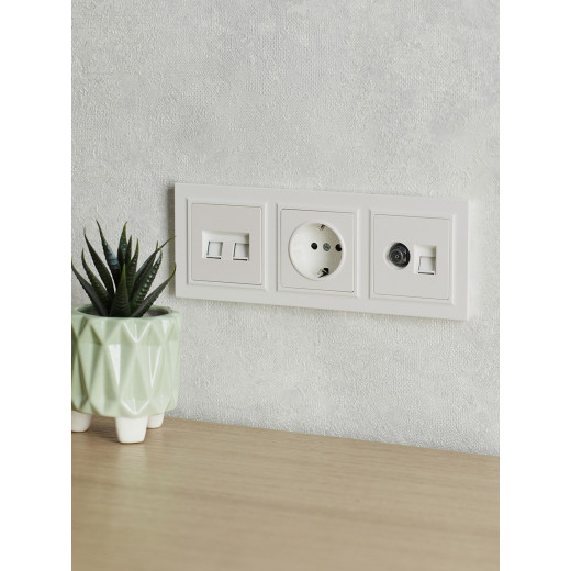 BRITE Рамка 3-мест. РУ-3-БрЖ жемч. IEK