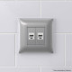 Телефонная розетка RJ-12 без шторки в стену двойная, Avanti, закаленная сталь