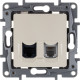 Розетка двойная RJ11+RJ45 категория 5e UTP - Legrand Etika - слоновая кость