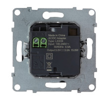 Legrand/Daccord SUNO Антрацит Зарядное устройство USB 2 выхода Тип С - Тип С.