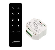 Arlight INTELLIGENT ARLIGHT Диммер SMART-SET-TRIAC-601-72-DIM-PD-IN Black (230V, 1x1.5A, ПДУ 10кн, 2.4G) (IARL, IP20 Пластик, 5 лет)