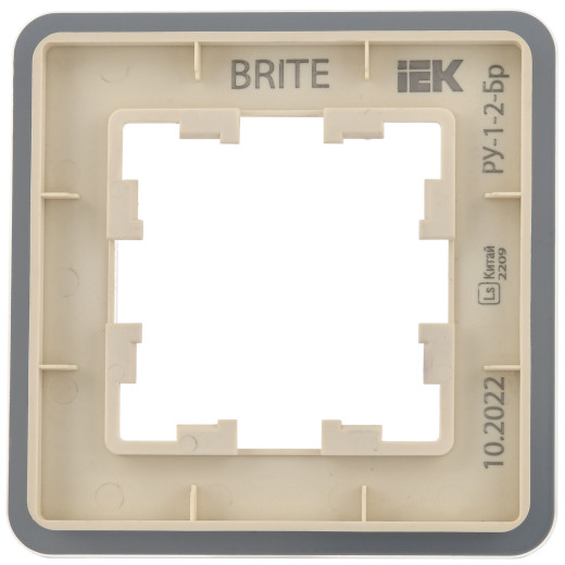 BRITE Рамка 1-мест. РУ-1-2-Бр стекло песчаный RE IEK