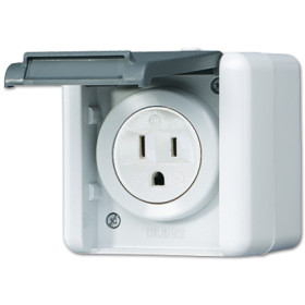 JUNG USA-стандарт NEMA, 2 полюса + заземление, 15А 125V~ для накладного монтажа