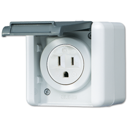 USA-стандарт NEMA, 2 полюса + заземление, 15А 125V~, для накладного монтажа