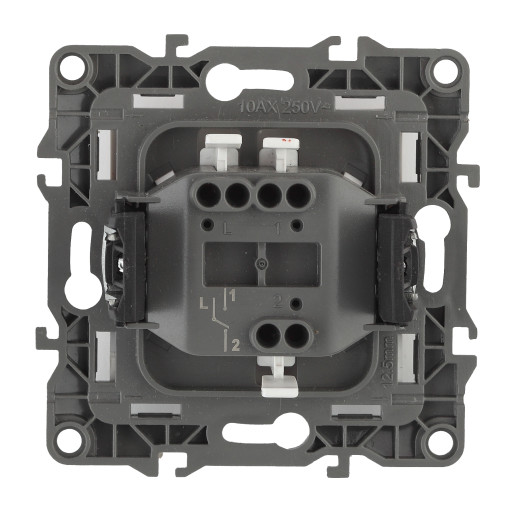 12-1101-03 ЭРА Выключатель, 10АХ-250В, IP20, Эра12, алюминий (10/100/3200)