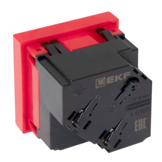 Розетка 45x45 с зазем. 45 градусов, быстрозажимные клеммы, красная EKF