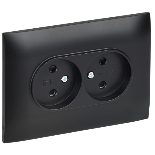 SKANDY Роз. 2-я без з/к с з/ш 10А сб. SK-R09Bl черн. IEK