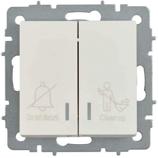 BRITE Выключ. 2-кл. с инд. отел. 10А ВС10-2-9-БрЖ жемч. IEK