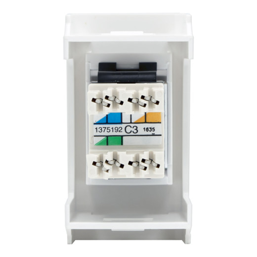 Тел.роз. RJ12, 6P6C, Viva, белая, 1мод