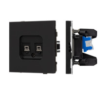 Arlight Механизм компьютерной розетки двойной SCT-TENDO-MPC2-SFPL-BK (RJ-45, CAT6) (-)