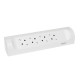 Удлинитель угловой с заземлением Legrand 4 розетки без кабеля, цвет: белый