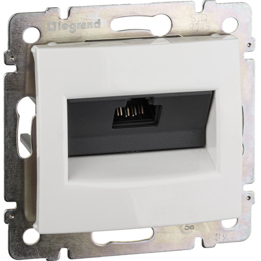 Розетка компьютерная RJ45 категория 5e UTP - Legrand Valena - с захватами - белый