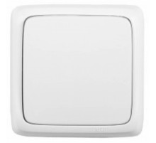 Hegel Альфа наруж Белый Переключатель 1-клавишный с изолирующей пластиной (250В, 16А)