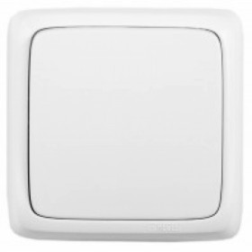 Hegel Альфа наруж Белый Переключатель 1-клавишный с изолирующей пластиной (250В, 16А)