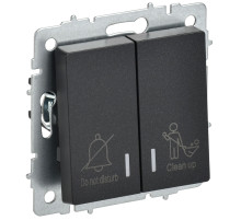 IEK BRITE Выключ. 2-кл. с инд. отел. 10А ВС10-2-9-БрЧ черн.