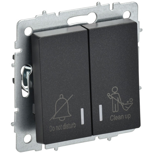 BRITE Выключ. 2-кл. с инд. отел. 10А ВС10-2-9-БрЧ черн. IEK