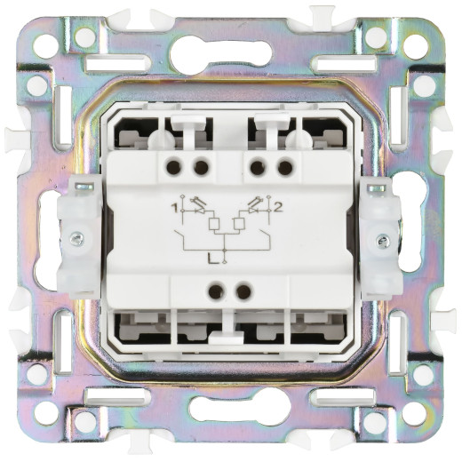SKANDY Выключ. 2-кл. с инд. 10А SK-V09N никель IEK