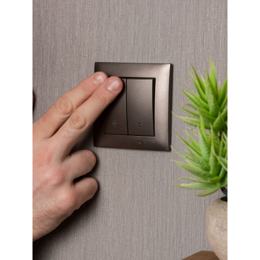 Валенсия лицевая панель выключателя 2-кл. проходного 10А графит EKF PROxima