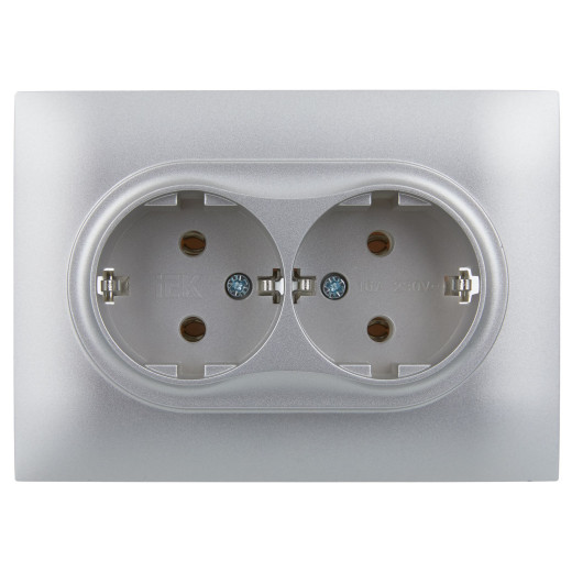 SKANDY Роз. 2-я с з/к без з/ш 16А сб. SK-R08S сереб. IEK