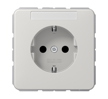 JUNG Штепсельная розетка SCHUKO 16A 250V~ с полем для надписи светло-серая