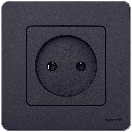 Розетка без заземления - Legrand/Daccord Inspiria - без шторок 16А 250В винтовые зажимы - антрацит