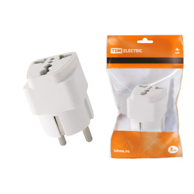 TDM Адаптер универсальный с/з 16А 250В белый