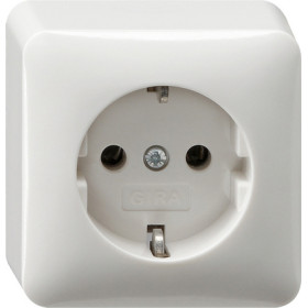 Gira S-55 Бел Розетка с з/к IP20