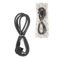 TDM Шнур сетевой с вилкой в тканевой оплетке ПВС 3x0,75мм2 1,8м, 2400 Вт с/з черный