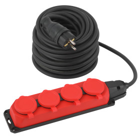 ЭРА Удлинитель силовой UK-4e-3x1,5-30m-IP44(KG) с заземлением 4 розетки каучук 30м КГ 3х1,5мм2 IP44