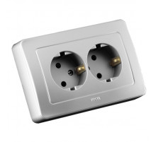 Hegel Мастер внутр Серебро РС16-351-06 Розетка с/з двойная