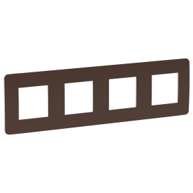 Schneider Electric Unica Studio Шоколад/Белая Рамка 4-ная