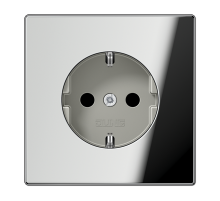 JUNG LS990 Хром полированный Розетка штепсельная Schuko 16A 250V с защитой от детей