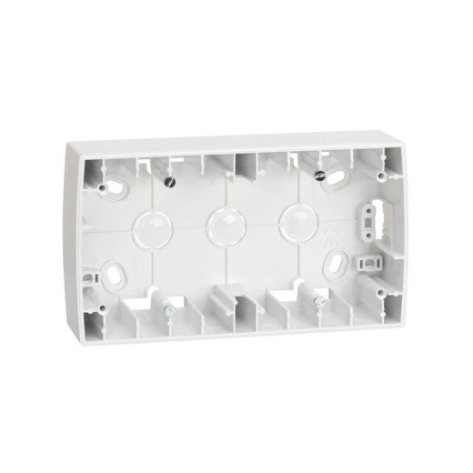 Коробка наружной установки на 2 поста,  89х158х37 mm, S82, белый