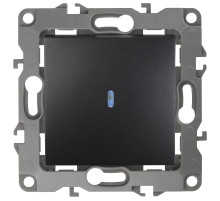 ЭРА 12-1102-05 Выключатель с подсветкой, 10АХ-250В, IP20, Эра12, антрацит (10/100/3200)