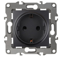 ЭРА Розетка Серия 12 12-2001-05 с заземлением 2P+E Schuko 16A-250В IP20 без м.лапок антрацит