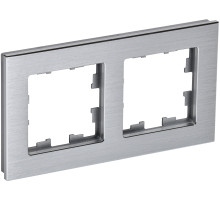 IEK BRITE DECOR Алюминий металл Рамка 2-м РУ-2-1-БрА