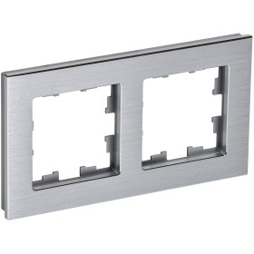 IEK BRITE DECOR Алюминий металл Рамка 2-м РУ-2-1-БрА