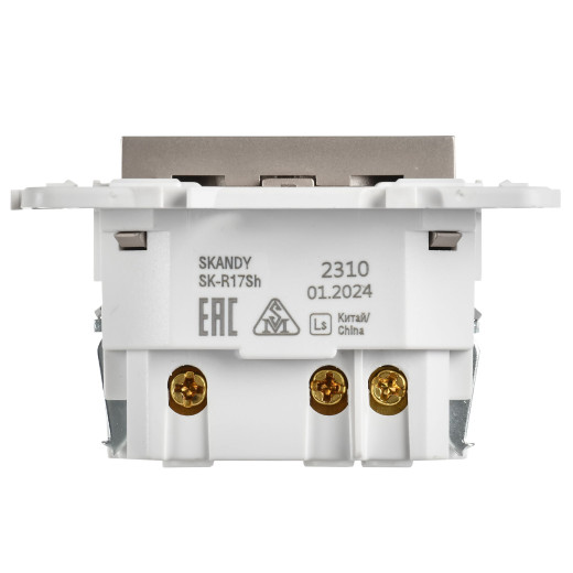 SKANDY Роз. с з/к/ш 16А с USB C 18Вт SK-R17Sh шамп. IEK