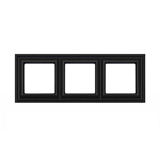 Рамка 3-поста, термопласт, черный матовый, Eco Deco