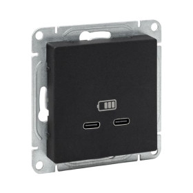 EKF Эпика Механизм розетки USB-C - 2шт, чёрный.