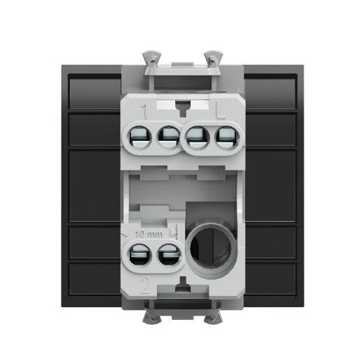 Переключатель одноклавишный модульный, Avanti, черный квадрат, 2 модуля