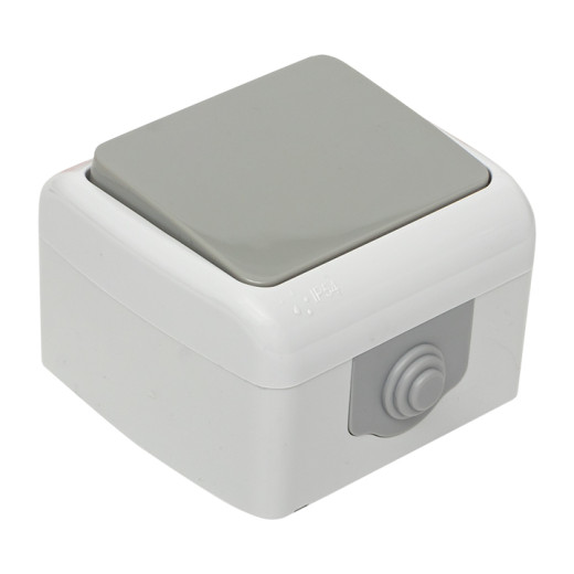 Мурманск Выключатель 1-клавишный 10А IP54 серый EKF