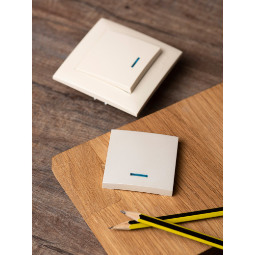 Валенсия лицевая панель выключателя 1-кл. с индикатором 10А жемчуг EKF PROxima