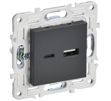 IEK SKANDY Титан Розетка USB A+C 3,1А SK-R14T