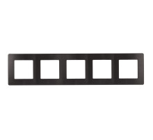 ЭРА Рамка для розеток и выключателей Серия 12 12-5105-05 на 5 постов, Сатин, антрацит