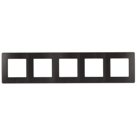 ЭРА Рамка для розеток и выключателей Серия 12 12-5105-05 на 5 постов, Сатин, антрацит