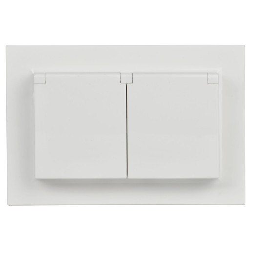 BRITE Роз. 2-я с кр. 16А в сб IP44 РСбш12-3-44-БрБ бел. IEK