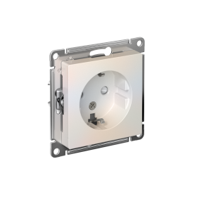 Systeme Electric AtlasDesign Жемчуг Розетка с/з со шторками, 16А, механизм
