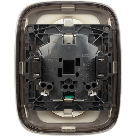 Valena ALLURE.Силовая розетка двойная 2х2К+З 16А 250В с лицевой панелью.С защитными шторками.Безвинтовые зажимы.Слоновая кость